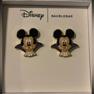 DISNEY X BAUBLEBAR Halloween Vampire Mickey Mouse Enamel Paint Earrings NEW NWT